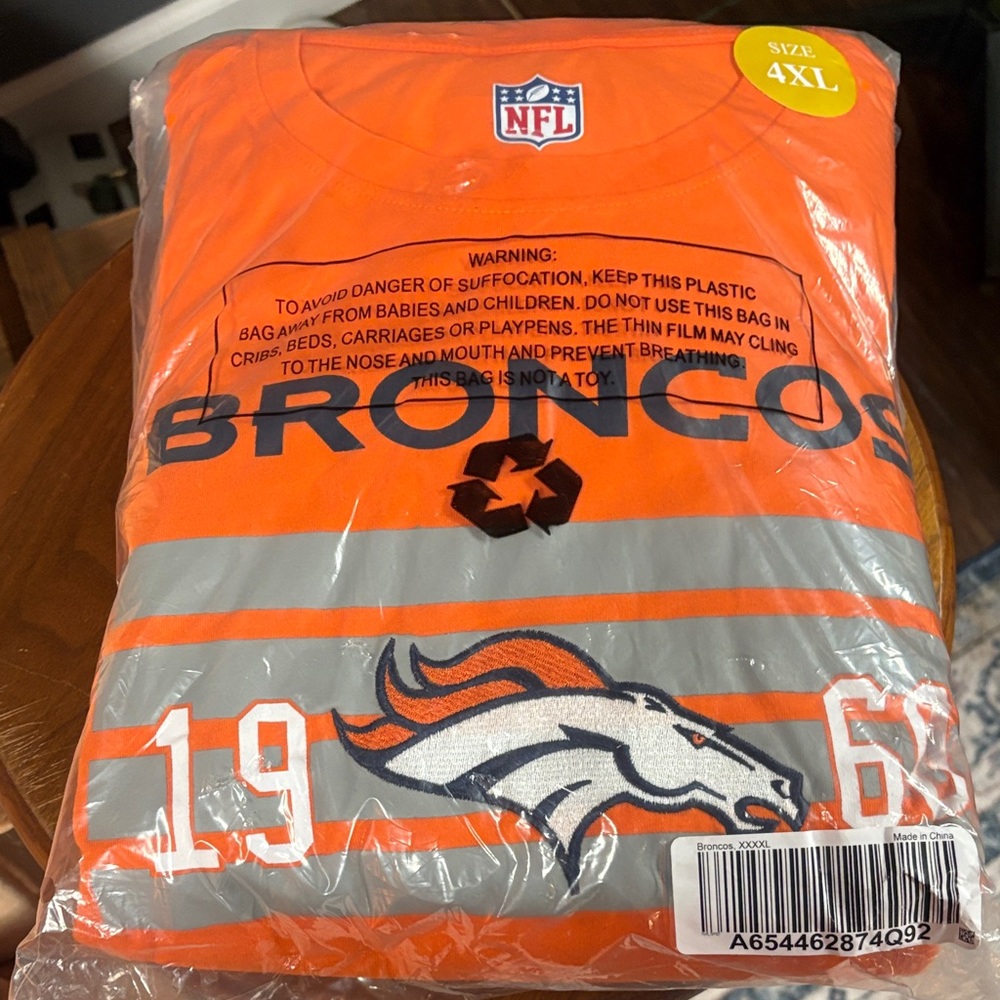 NFL Broncos Orange T-Shirt 4XL